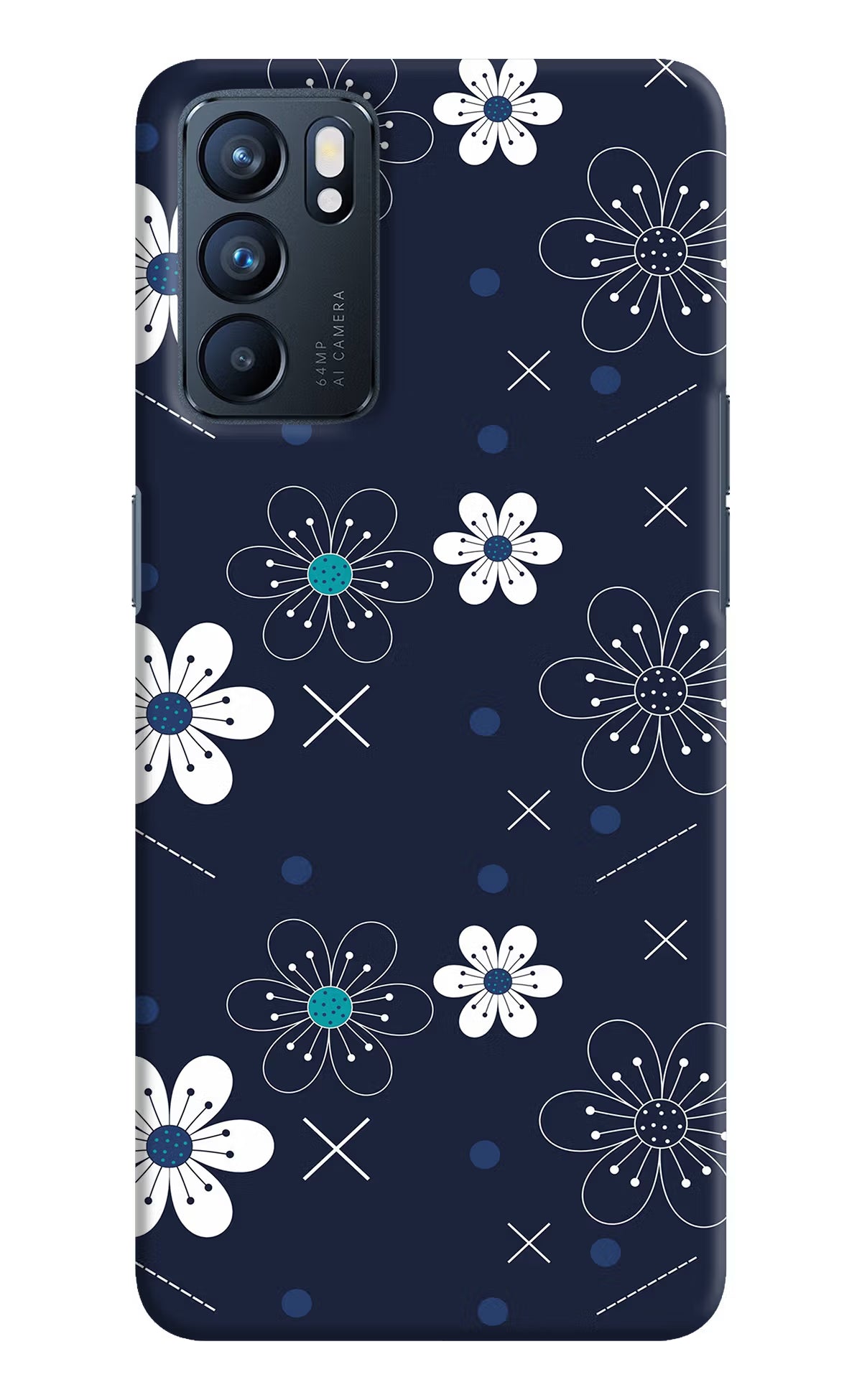 Flowers Oppo Reno6 5G Hard Case Back Cover by Casekaro