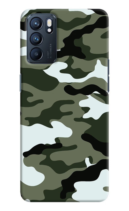Camouflage Oppo Reno6 5G Hard Case Back Cover by Casekaro