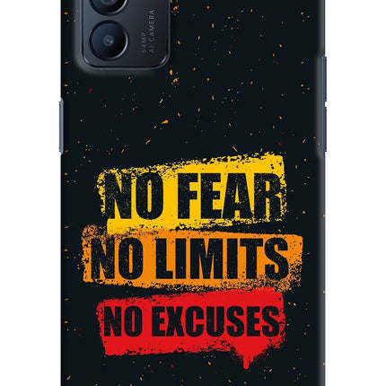 No Fear No Limits No Excuse Oppo Reno6 5G Hard Case Back Cover by Casekaro