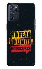No Fear No Limits No Excuse Oppo Reno6 5G Hard Case Back Cover by Casekaro