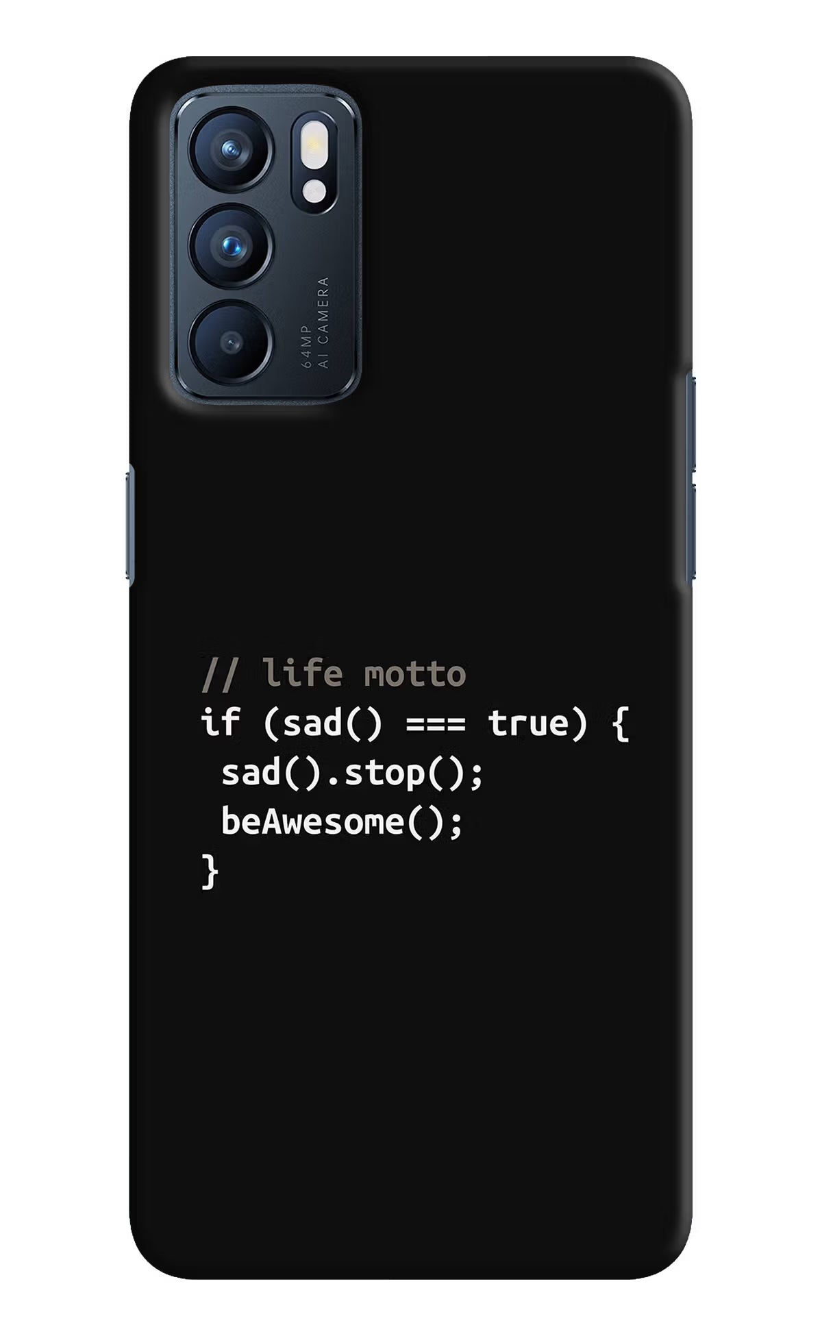 Life Motto Code Oppo Reno6 5G Hard Case Back Cover by Casekaro