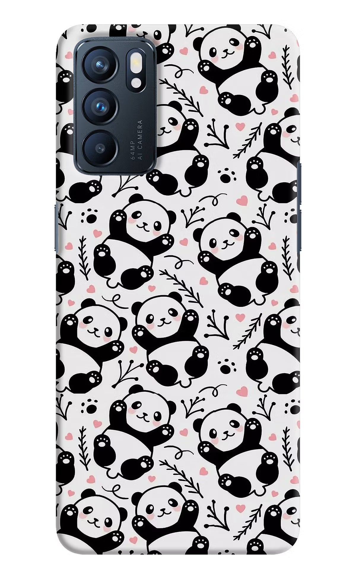 Cute Panda Oppo Reno6 5G Hard Case Back Cover by Casekaro