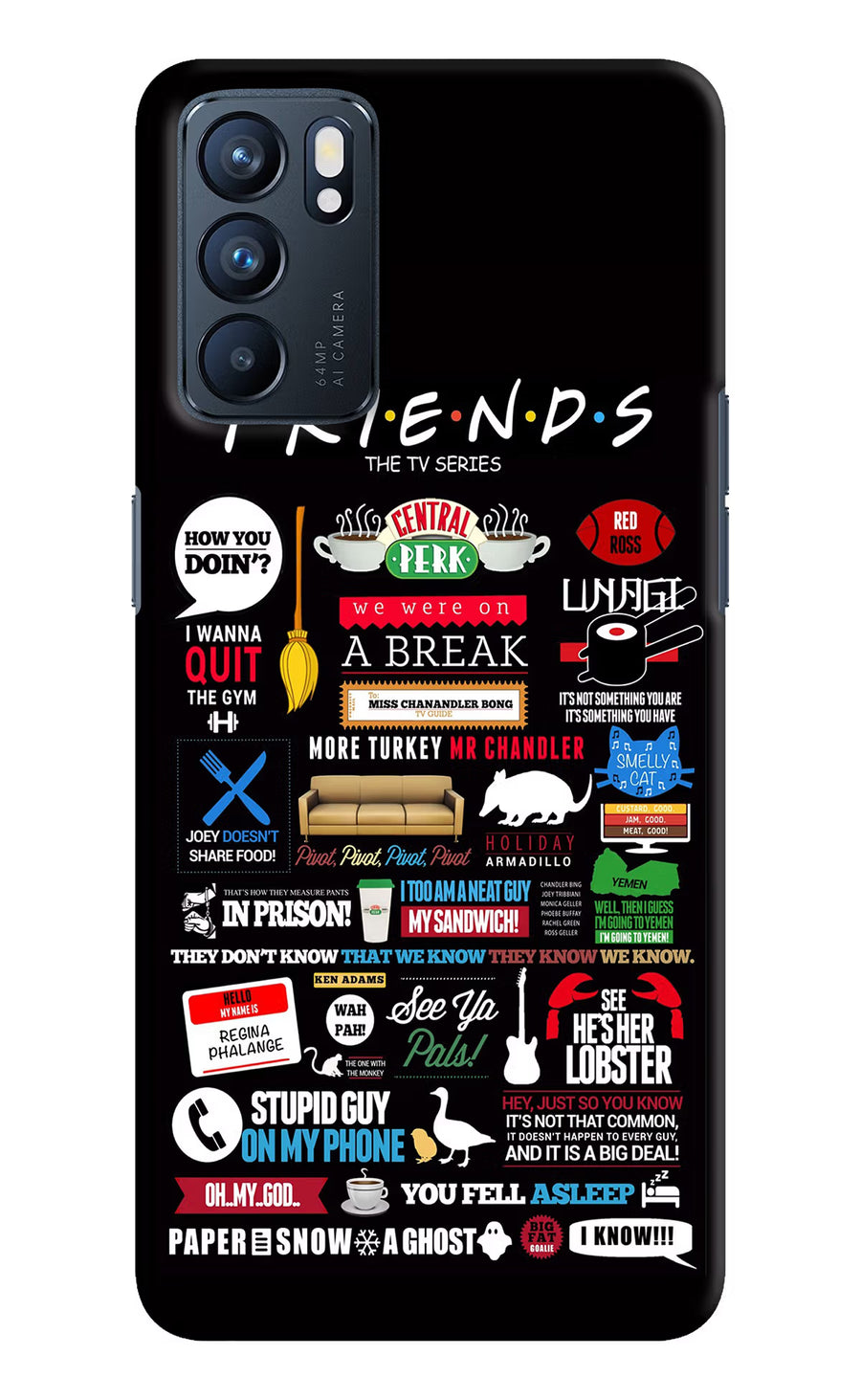 FRIENDS Oppo Reno6 5G Back Cover, Hard case