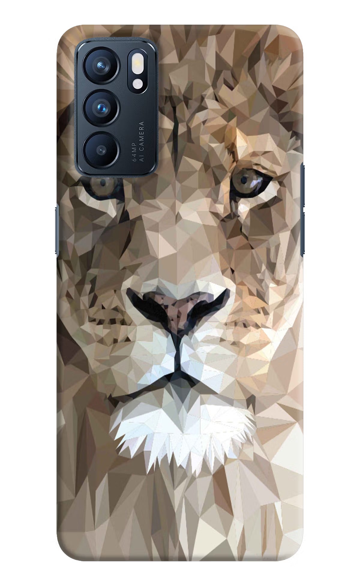 Lion Art Oppo Reno6 5G Hard Case Back Cover by Casekaro
