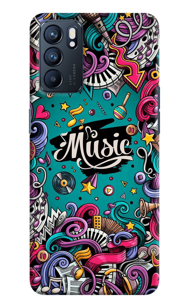Music Graffiti Oppo Reno6 5G Hard Case Back Cover by Casekaro