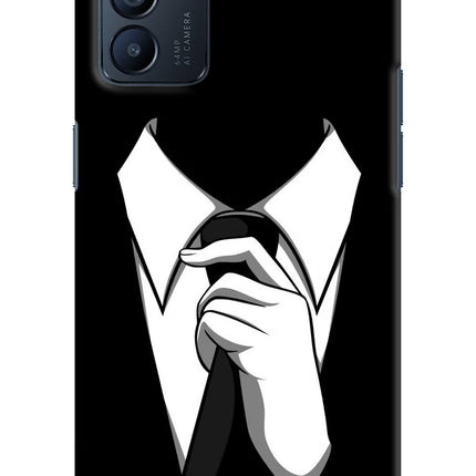 Black Tie Oppo Reno6 5G Hard Case Back Cover by Casekaro