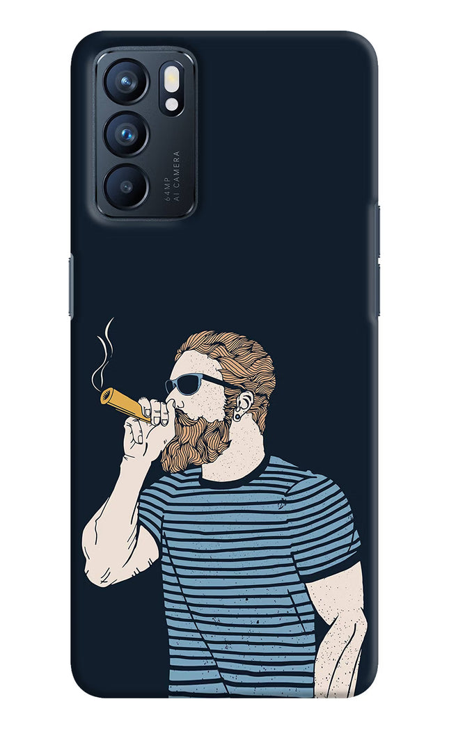 Smoking Oppo Reno6 5G Hard Case Back Cover by Casekaro