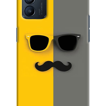 Sunglasses with Mustache Oppo Reno6 5G Hard Case Back Cover by Casekaro