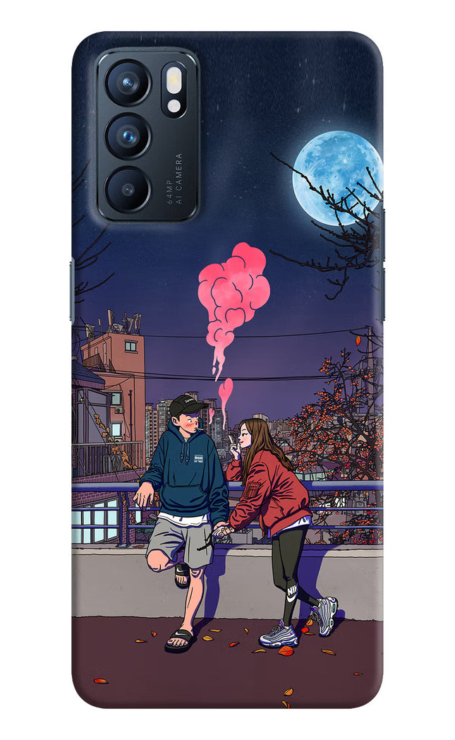 Chilling Couple Oppo Reno6 5G Hard Case Back Cover by Casekaro