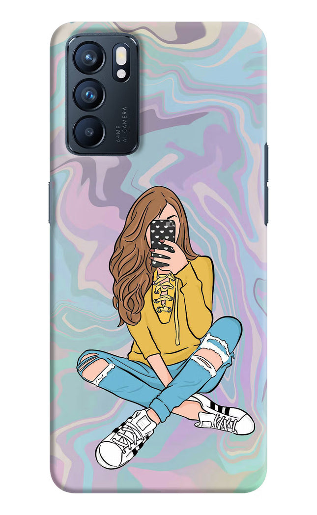 Selfie Girl Oppo Reno6 5G Hard Case Back Cover by Casekaro
