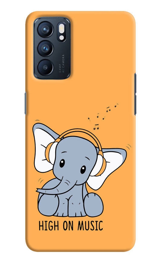 High On Music Oppo Reno6 5G Hard Case Back Cover by Casekaro