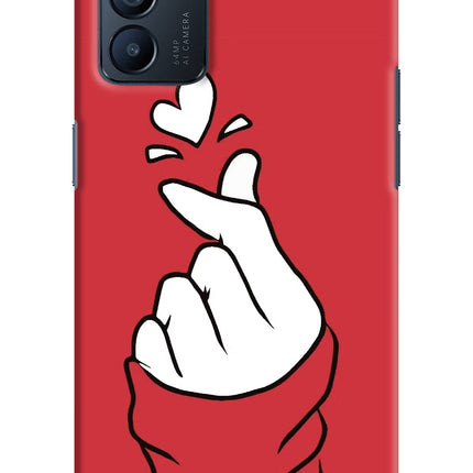 Korean Love Sign Oppo Reno6 5G Hard Case Back Cover by Casekaro