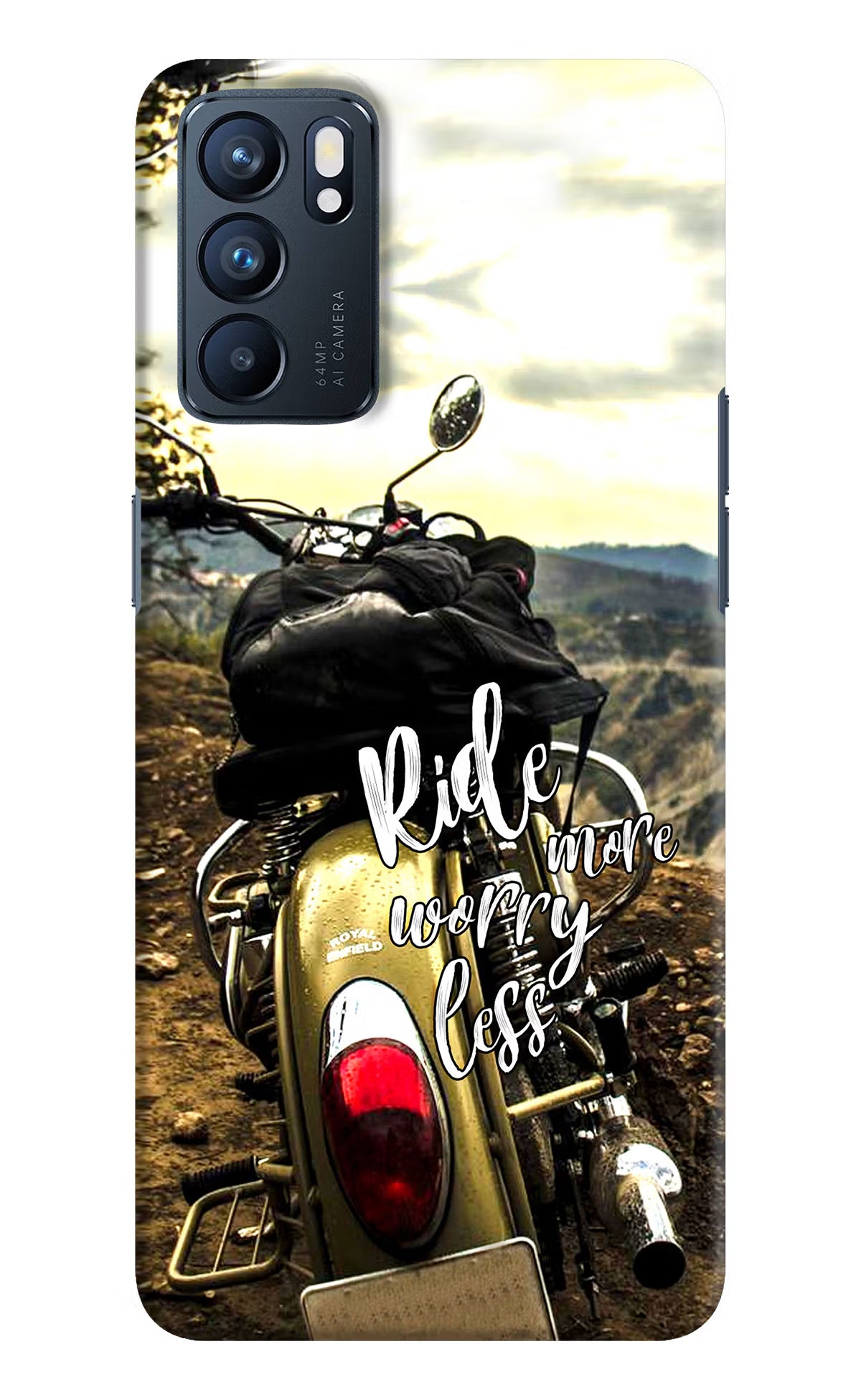 Ride More Worry Less Oppo Reno6 5G Hard Case Back Cover by Casekaro