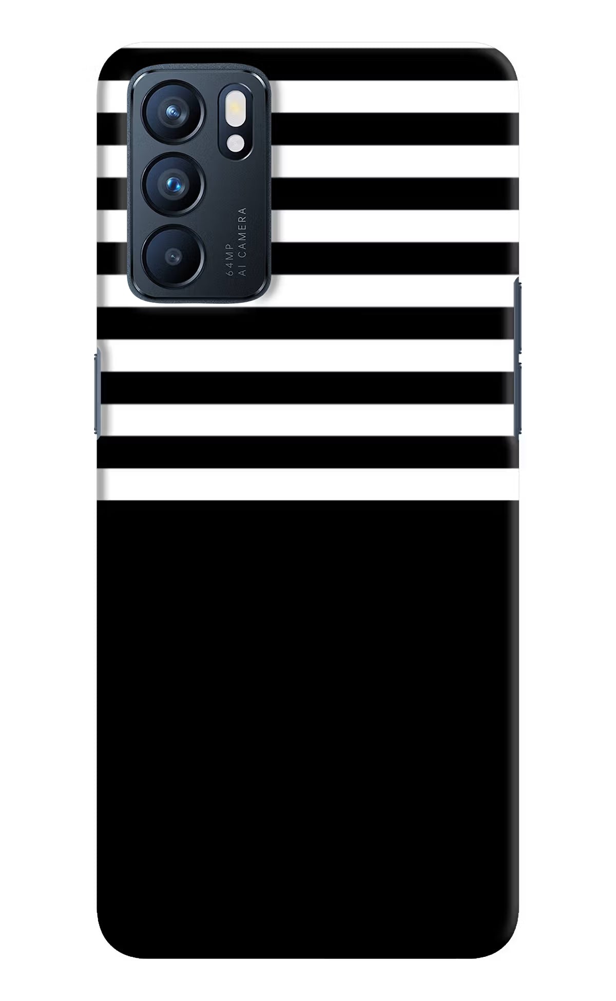 Black and White Print Oppo Reno6 5G Hard Case Back Cover by Casekaro