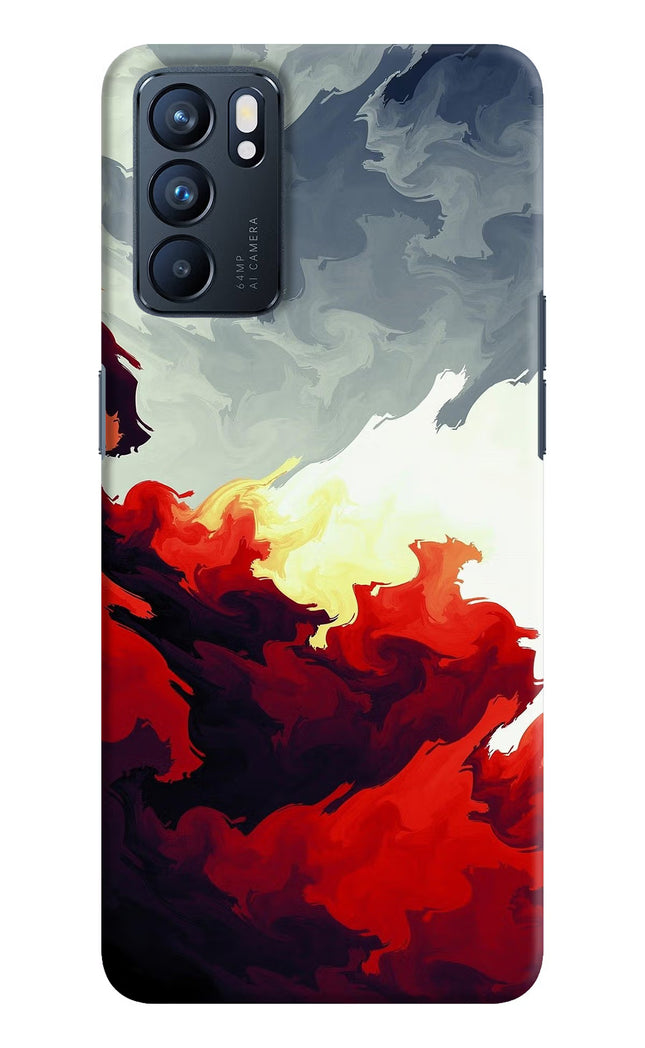 Fire Cloud Oppo Reno6 5G Hard Case Back Cover by Casekaro