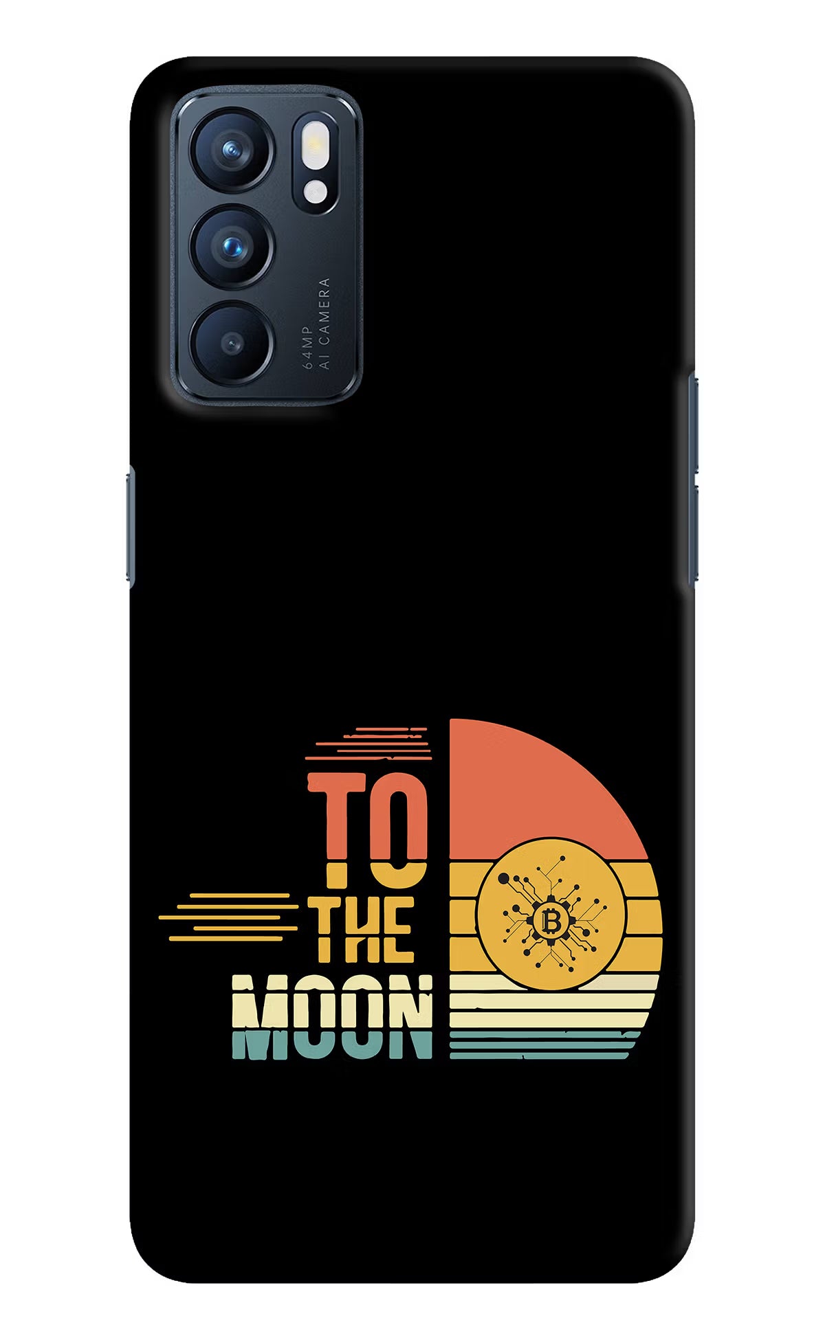 To the Moon Oppo Reno6 5G Hard Case Back Cover by Casekaro
