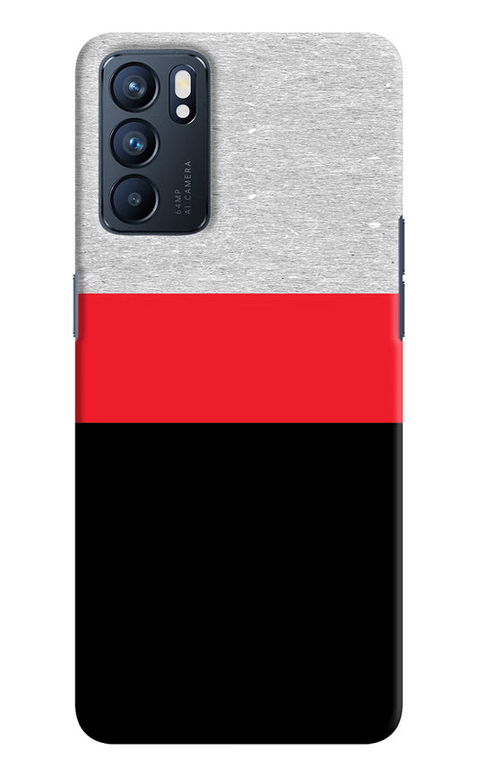 Tri Color Pattern Oppo Reno6 5G Hard Case Back Cover by Casekaro