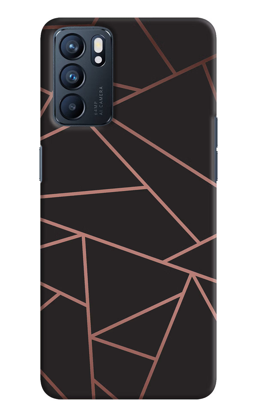 Geometric Pattern Oppo Reno6 5G Back Cover, Hard case
