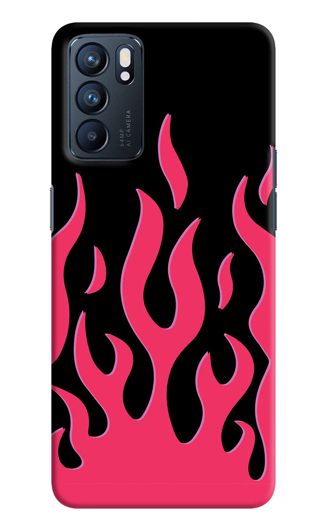 Fire Flames Oppo Reno6 5G Hard Case Back Cover by Casekaro