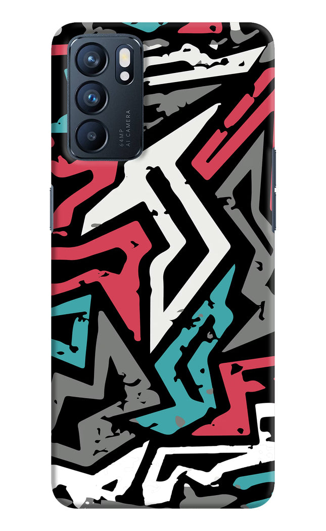 Geometric Graffiti Oppo Reno6 5G Hard Case Back Cover by Casekaro