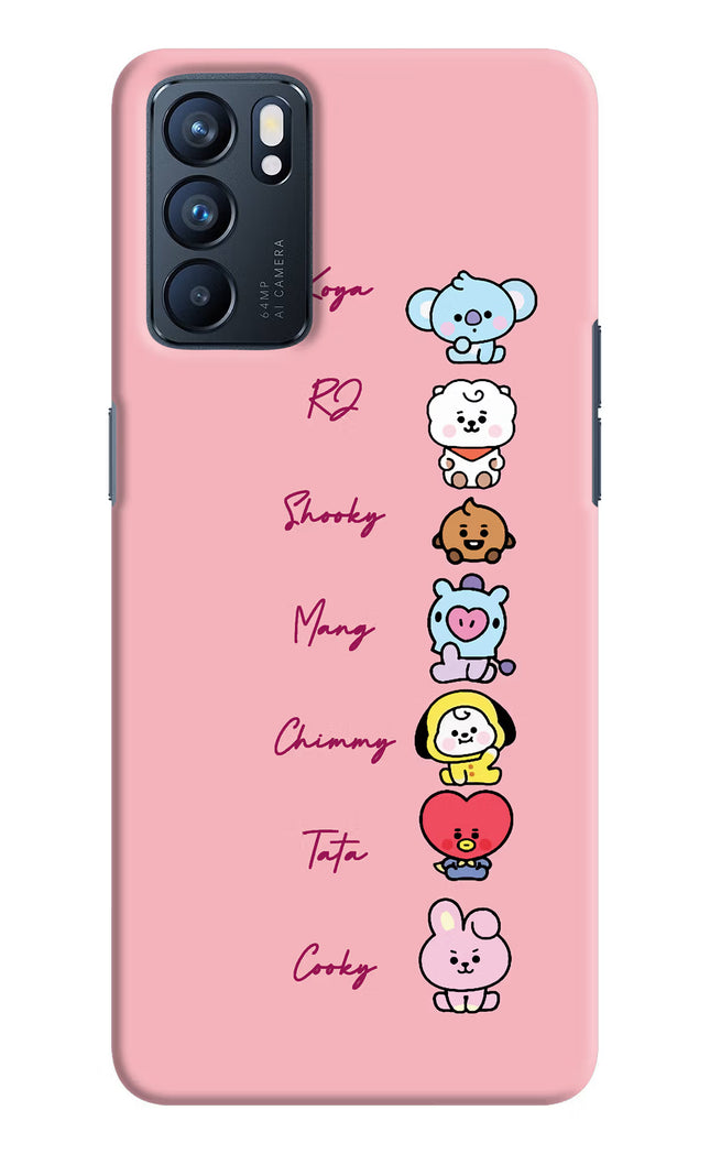 BTS names Oppo Reno6 5G Hard Case Back Cover by Casekaro