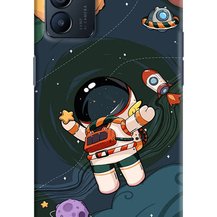 Cartoon Astronaut Oppo Reno6 5G Hard Case Back Cover by Casekaro