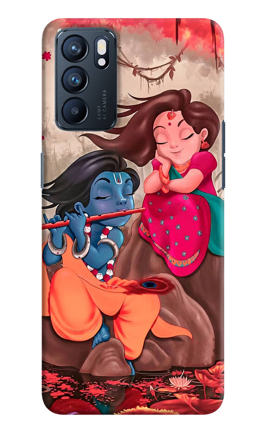 Radhe Krishna Oppo Reno6 5G Hard Case Back Cover by Casekaro