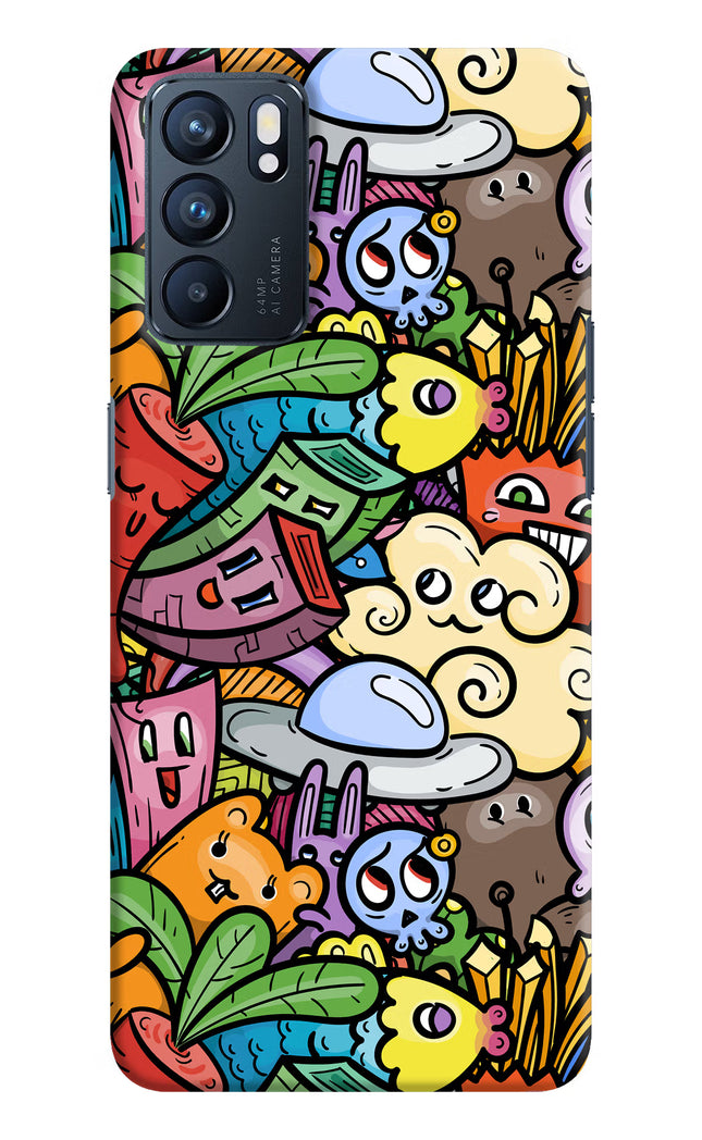 Veggie Doodle Oppo Reno6 5G Hard Case Back Cover by Casekaro