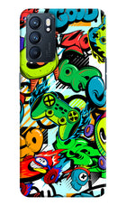 Game Doodle Oppo Reno6 5G Hard Case Back Cover by Casekaro