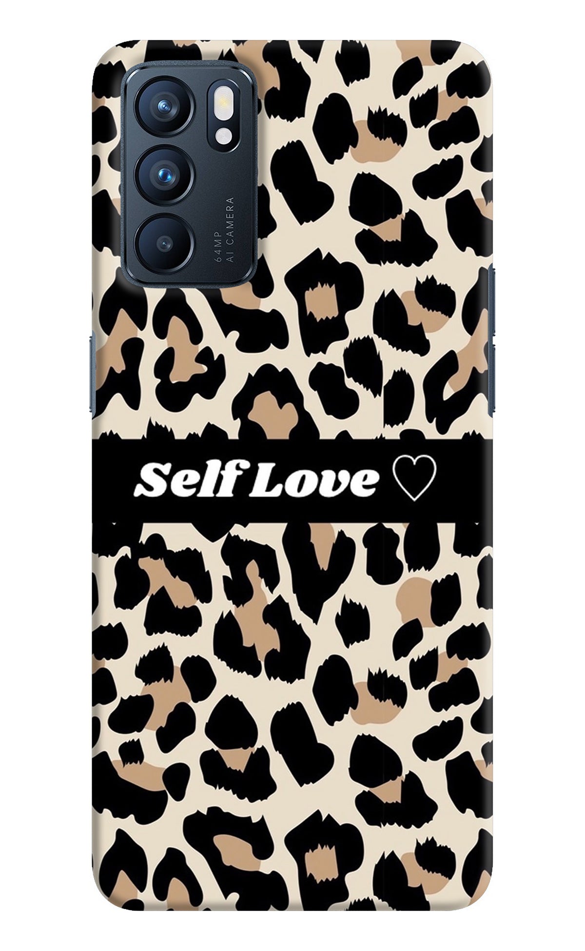 Leopard Print Self Love Oppo Reno6 5G Back Cover