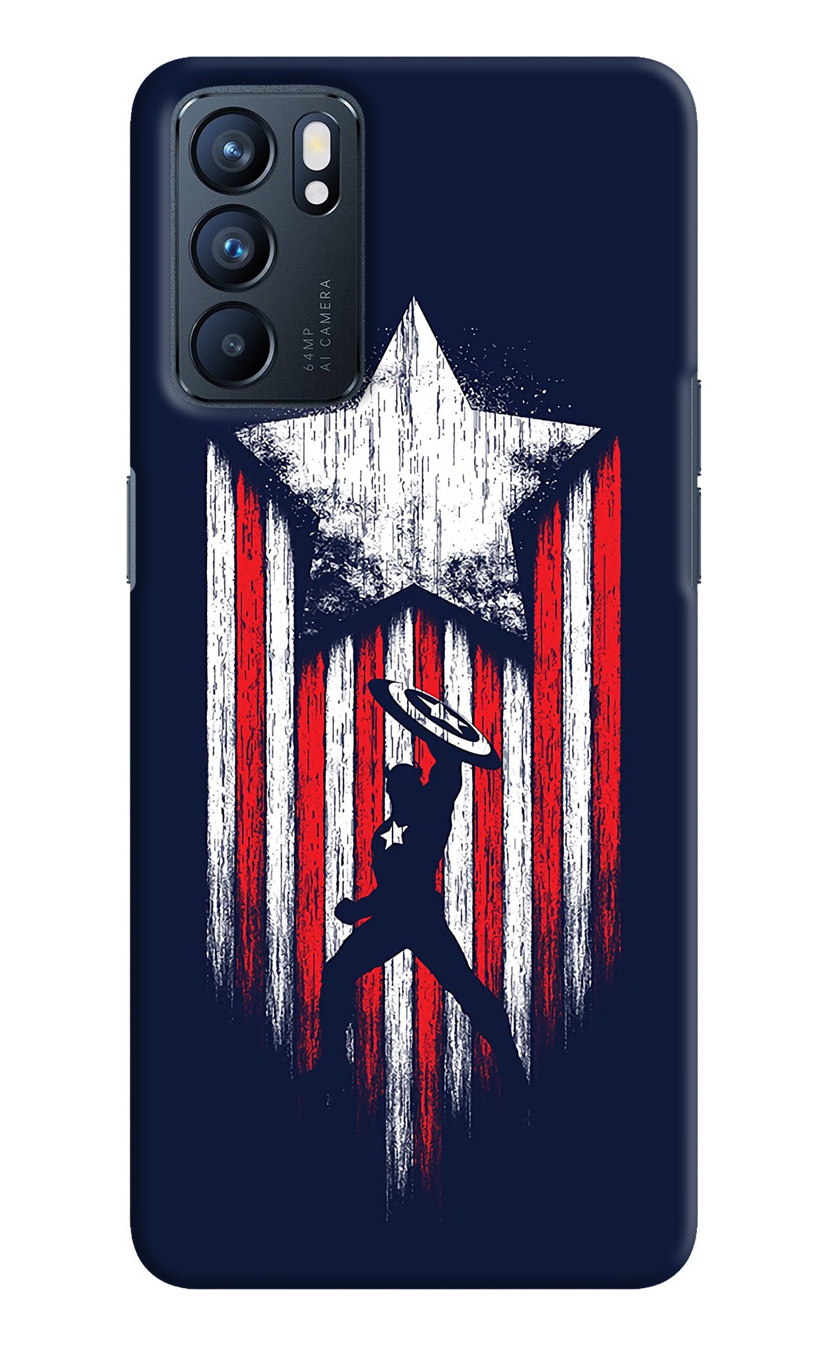 Captain America Marvel Art Oppo Reno6 5G Back Cover