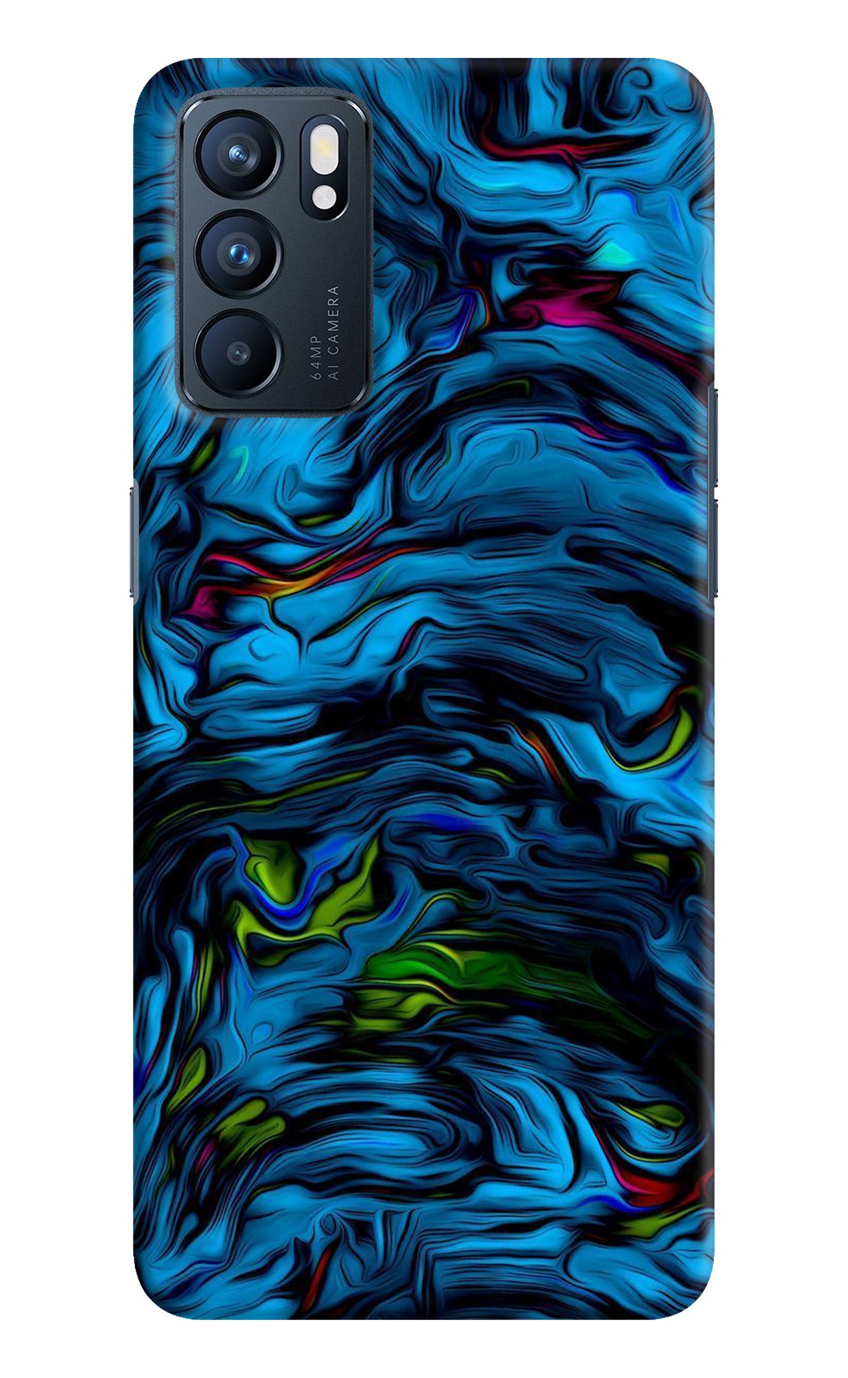 Dark Blue Abstract Oppo Reno6 5G Back Cover