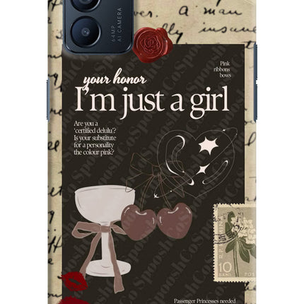 I am just a girl Oppo Reno6 5G Hard Case Back Cover by Casekaro