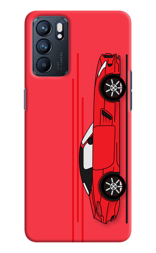 Red Velocity Oppo Reno6 5G Hard Case Back Cover by Casekaro