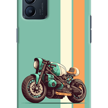 Striped Moto Drift Oppo Reno6 5G Hard Case Back Cover by Casekaro
