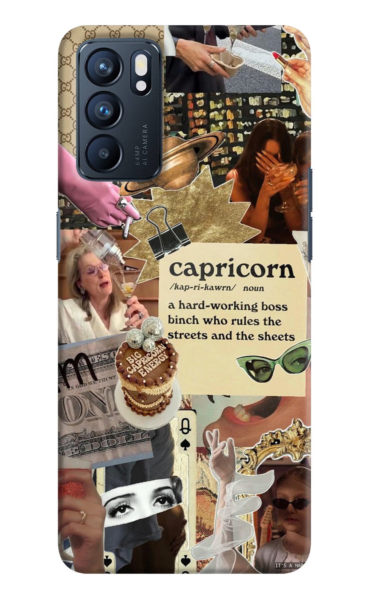 Capricorn Zodiac Oppo Reno6 5G Hard Case Back Cover by Casekaro