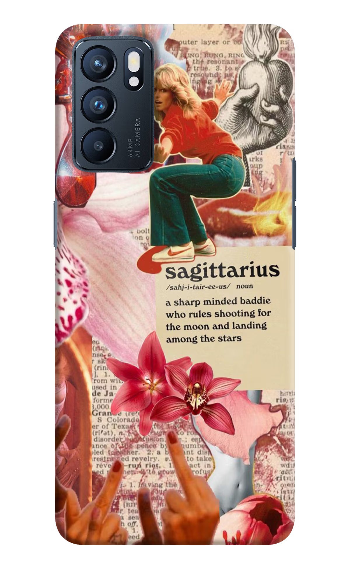 Sagittarius Zodiac Oppo Reno6 5G Hard Case Back Cover by Casekaro