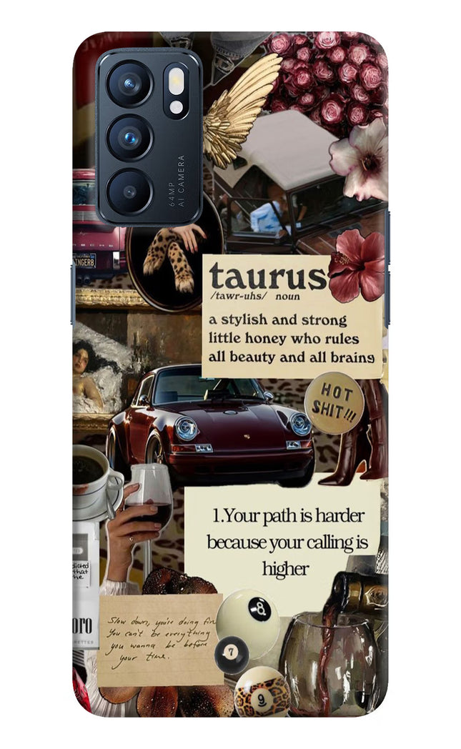 Taurus Zodiac Oppo Reno6 5G Hard Case Back Cover by Casekaro