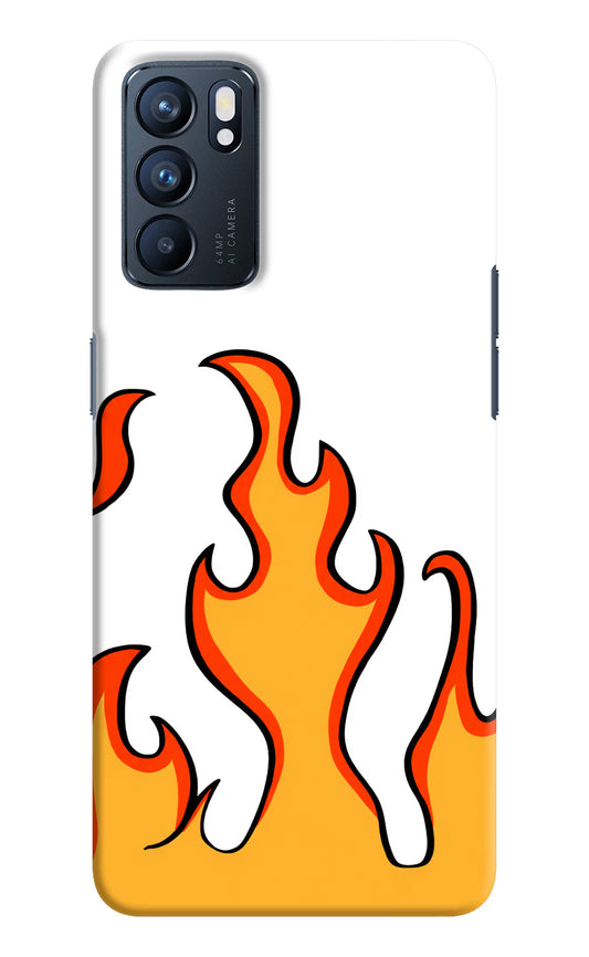Fired Up – White Oppo Reno6 5G Hard Case Back Cover by Casekaro