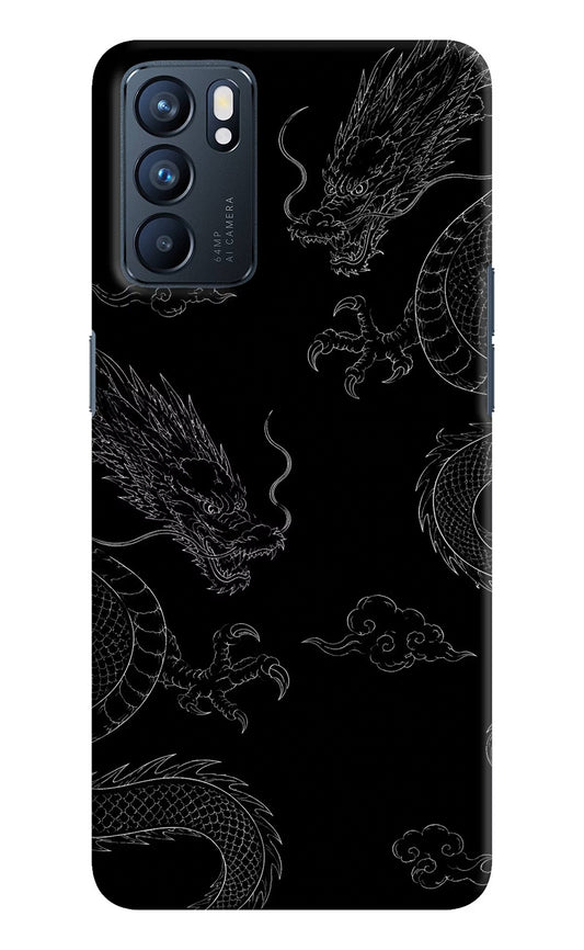 Twin Dragons Oppo Reno6 5G Hard Case Back Cover by Casekaro