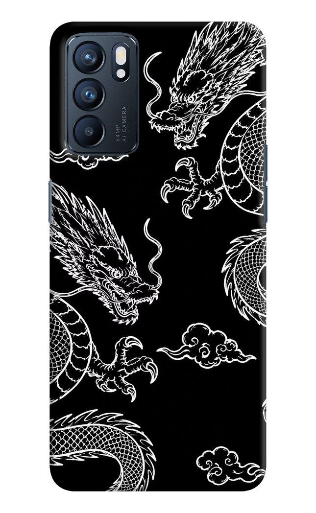 Twin Dragons Oppo Reno6 5G Hard Case Back Cover by Casekaro
