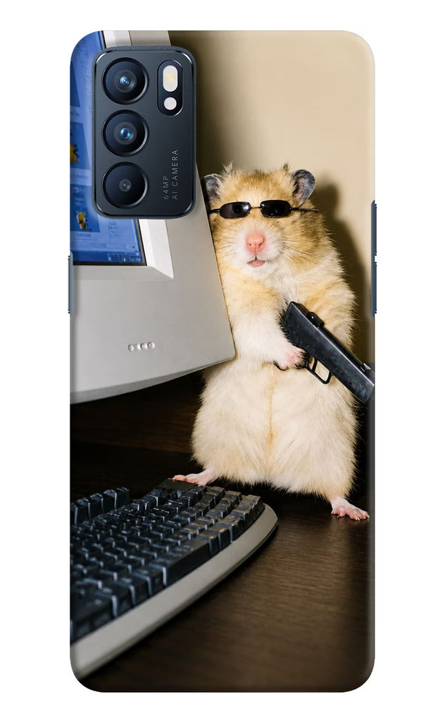Hacker Hamster Oppo Reno6 5G Hard Case Back Cover by Casekaro