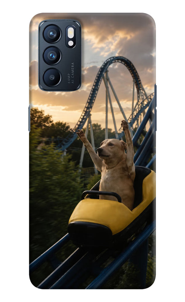 Rollercoaster Dog Oppo Reno6 5G Hard Case Back Cover by Casekaro