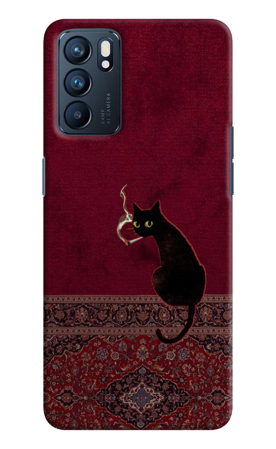 Midnight Cat Oppo Reno6 5G Back Cover, Hard case