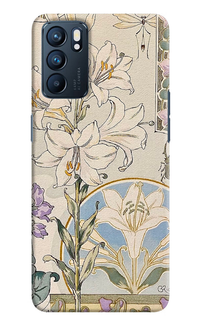 White Lily Oppo Reno6 5G Hard Case Back Cover by Casekaro