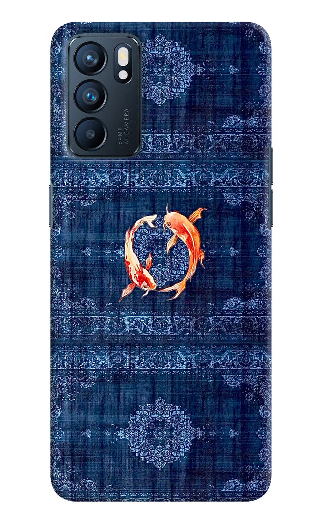 Koi Blue Oppo Reno6 5G Hard Case Back Cover by Casekaro