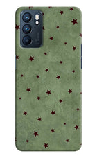 Green Stars Oppo Reno6 5G Hard Case Back Cover by Casekaro