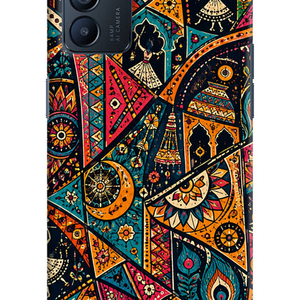 Folk Print Oppo Reno6 5G Hard Case Back Cover by Casekaro