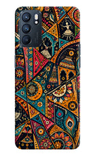 Folk Print Oppo Reno6 5G Hard Case Back Cover by Casekaro