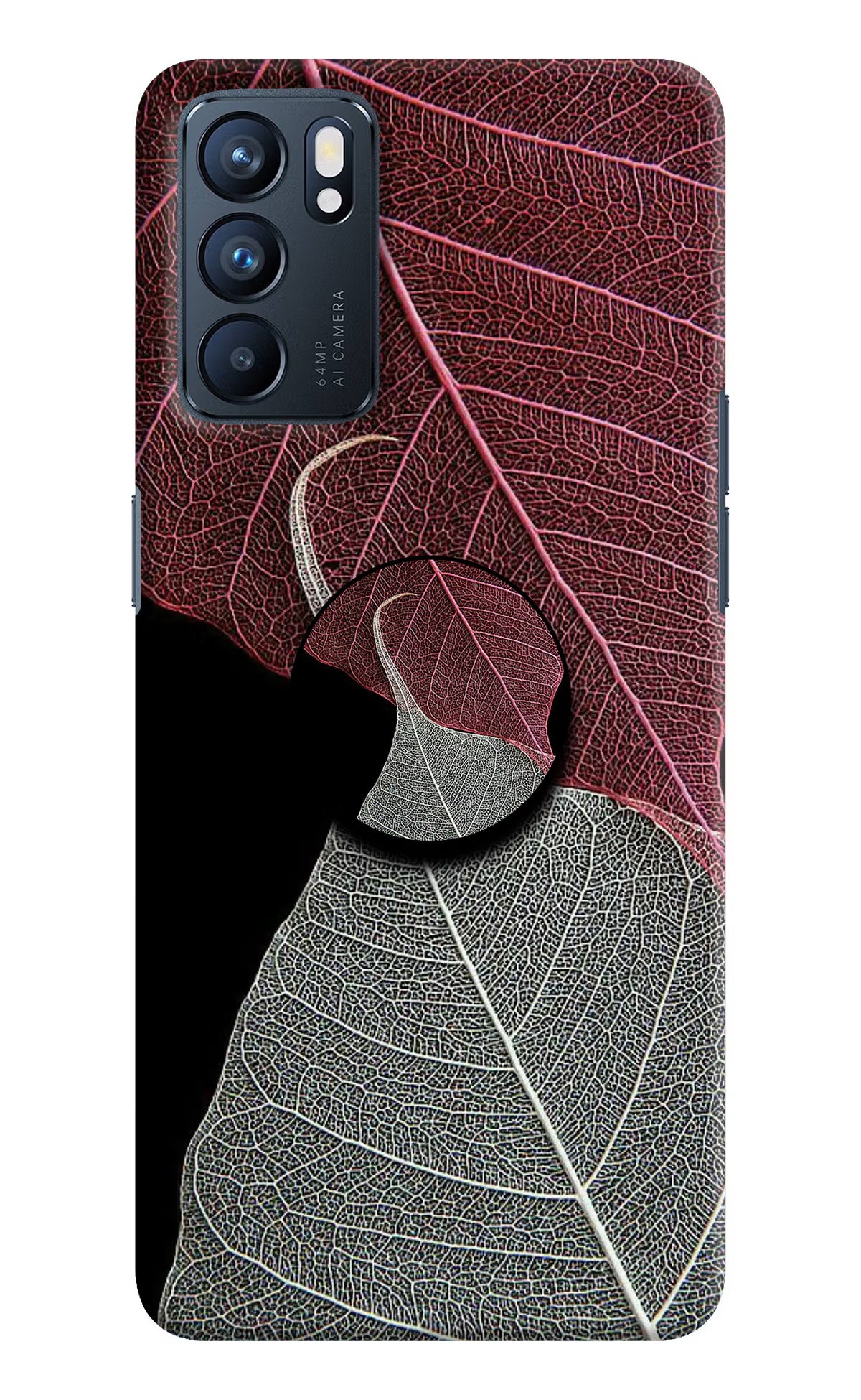Leaf Pattern Oppo Reno6 5G Pop Case by Casekaro